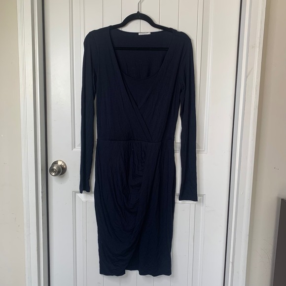 Marella by max mara faux Wrap Dress Long Sleeve Jersey quiet luxury Dress Medium - Picture 1 of 7